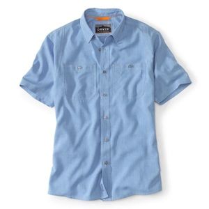 NWT ORVIS Tech Chambray Short Sleeve Work Shirt